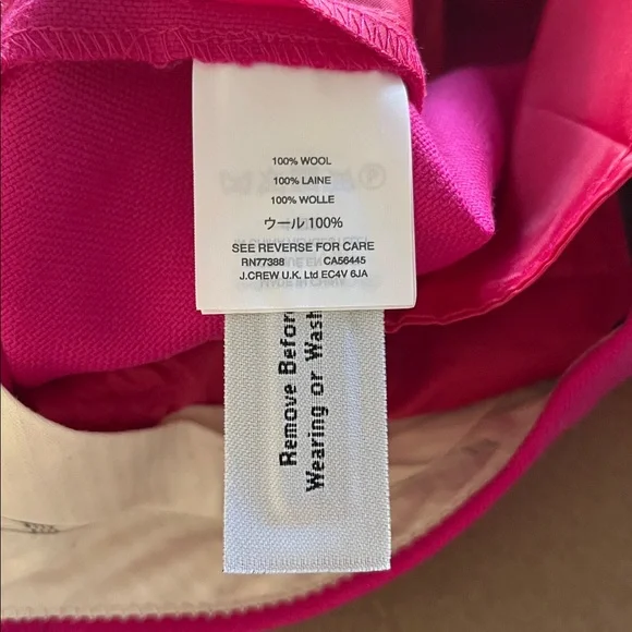 J.Crew NWT Rhodes Italian Wool Pink Trousers- Size 10 - Picture 12 of 14